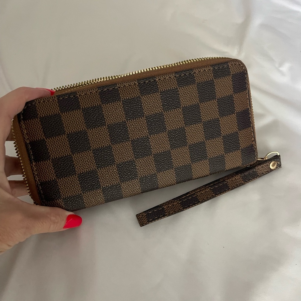 Checkered Brown and Black Wallet